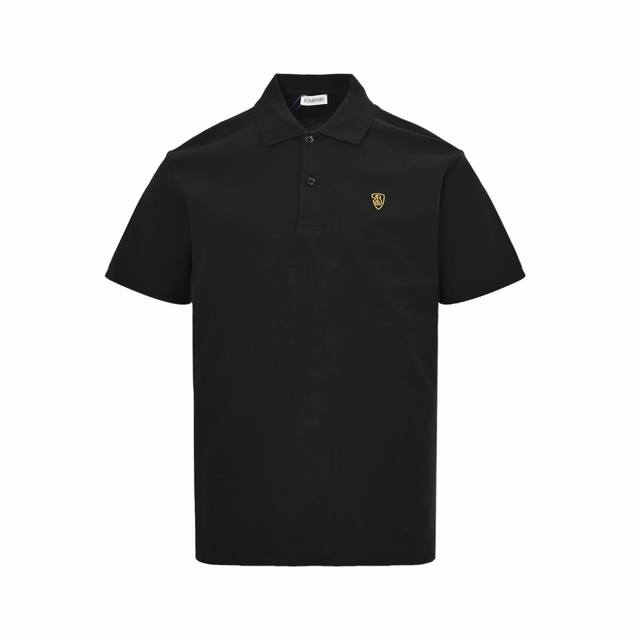 Burberry 25Ss shield embroidered Polo short sleeves are made of pique mesh cotto