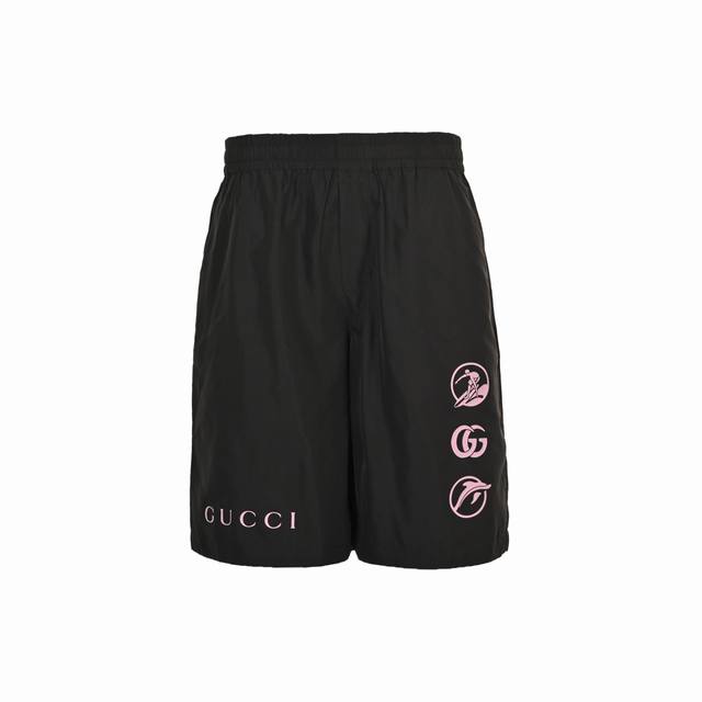 Gucci 25Ss ski logo contrast shorts. Made of custom lyocell fabric with 3D three