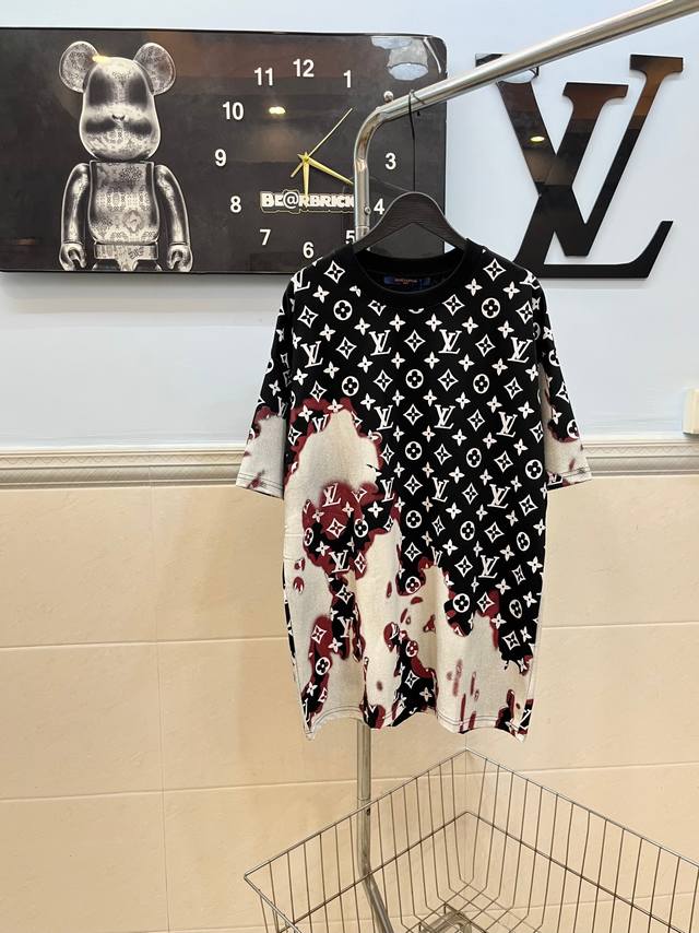 Style 186Louis Vuitton LV full print flame high craft round neck short sleeves m