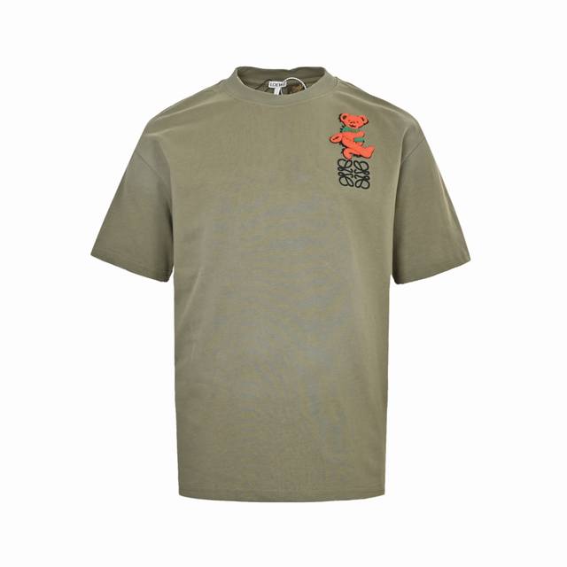 Loewe 25Ss short-sleeved towel with bear embroidery. A must-have for everyday we