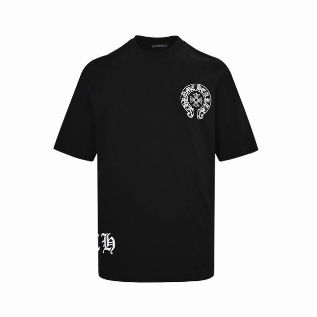 Chrome Hearts 25Ss ink-dyed horseshoe print short-sleeve fabric is made of 280g