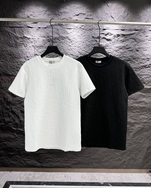 High-quality Dior 3D embossed jacquard T-shirt! Exclusive new product, high-end