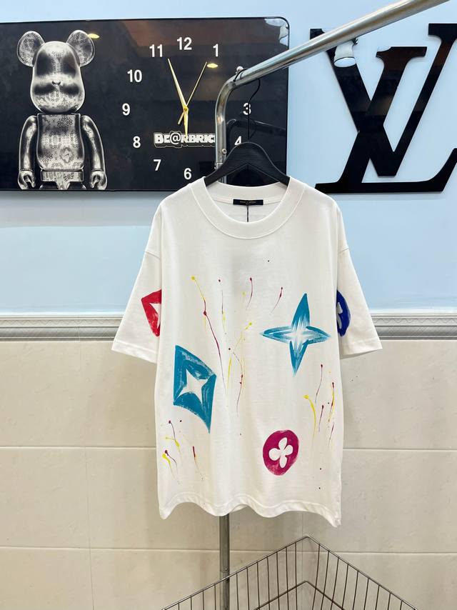 Style No. 117Louis Vuitton hand-painted crow new short-sleeves are made of 280G