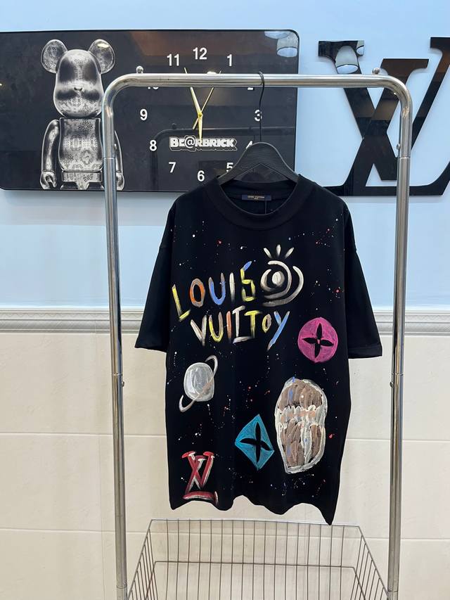 Style 112 Louis Vuitton hand-painted crow new short-sleeve, made of high-quality
