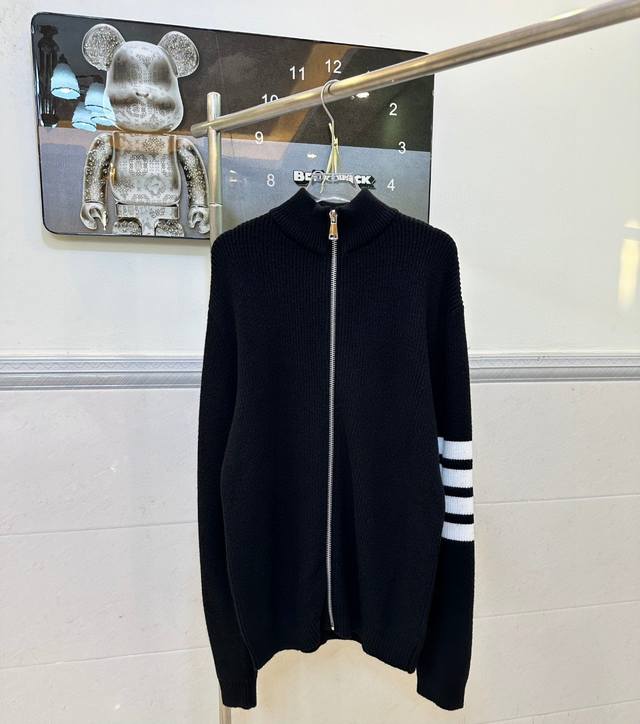 Style No. 0055 Thombrown three-stripe knitted jacket. High weight, jacquard knit