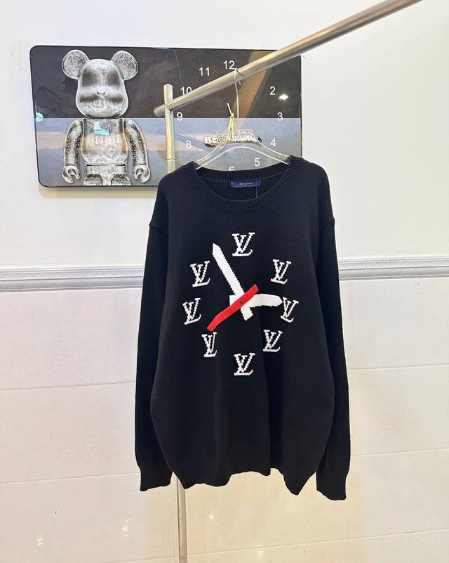 Style No. 0024Louis Vuitton clock jacquard sweater with clock pattern intarsia p