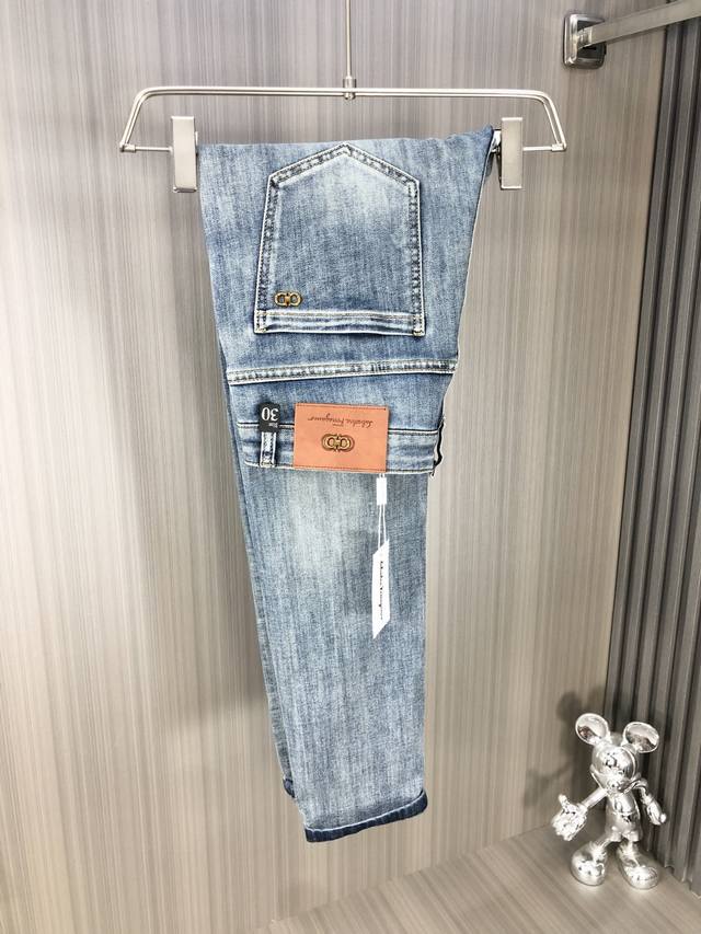 Ferragamo's latest men's jeans for Spring/Summer 2025! Made from heavy-duty wash