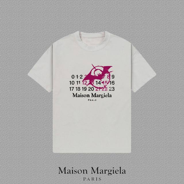 Maison Margiela Mm6 2025Fw short-sleeved T-shirt Mm10 letter logo print, high-en