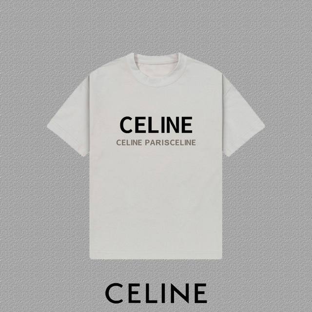 Celine 2025Fw short-sleeved T-shirt with lettering and logo print. Made from hig