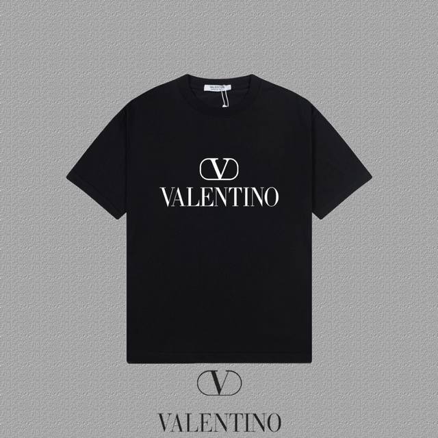 Valentino Fw short-sleeved T-shirt with silicone thick plate craftsmanship and l