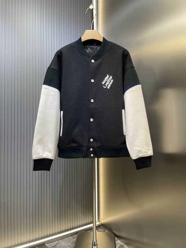 Lv top original 25Ss new baseball waist jacket made of soft cotton knit, with lo
