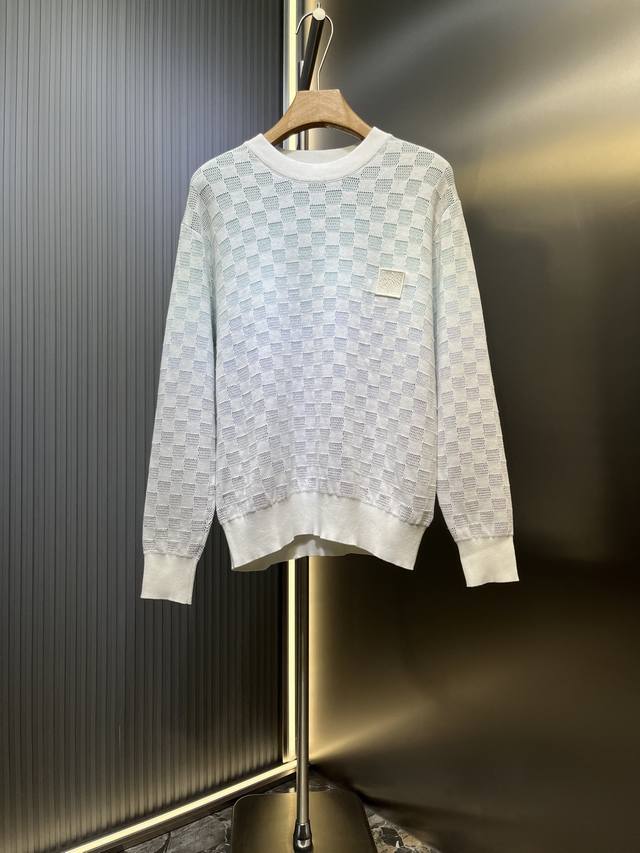 Louis Vuitton top-quality original checkerboard gradient jacquard sweater fabric