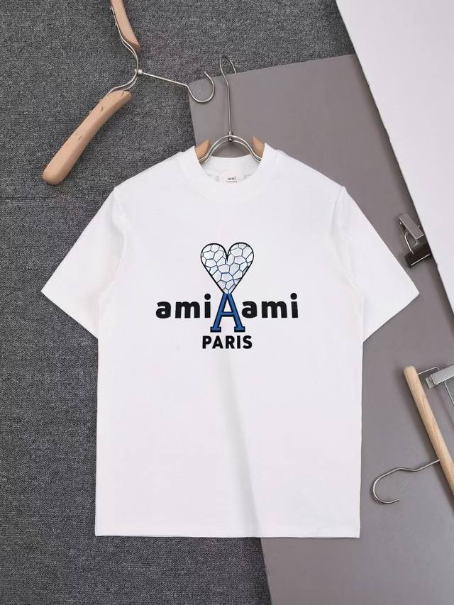 New arrival 2025Ss New Ami double-craft T-shirt, simple, stylish and exquisite,