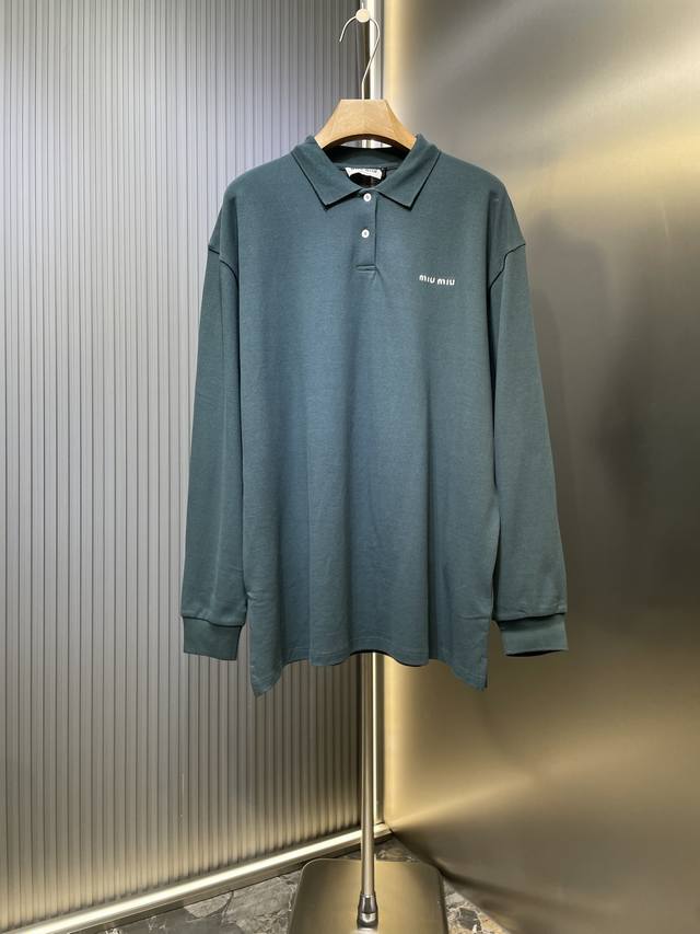 Miu Miu top original 25Ss cotton pique polo shirt authentic 6890 purchased devel