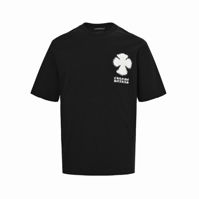 Chrome Hearts 25Ss inkjet cross print short-sleeve fabric is made of 280g combed