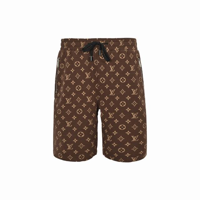 Louis Vuitton 25Ss jacquard shorts with monogram are made of Oxford fabric for b