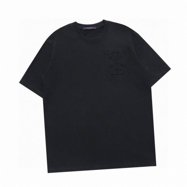 Louis Vuitton new summer style chest embossed letter round neck short-sleeved T-