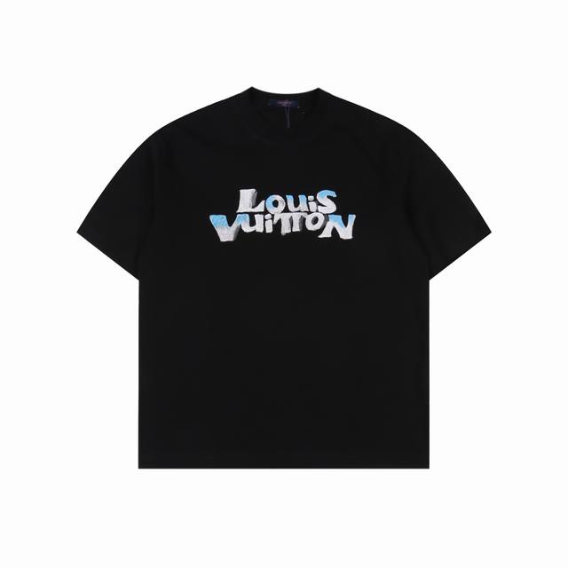 Louis Vuitton 25Ss hand-painted graffiti bunny head print short-sleeve summer li