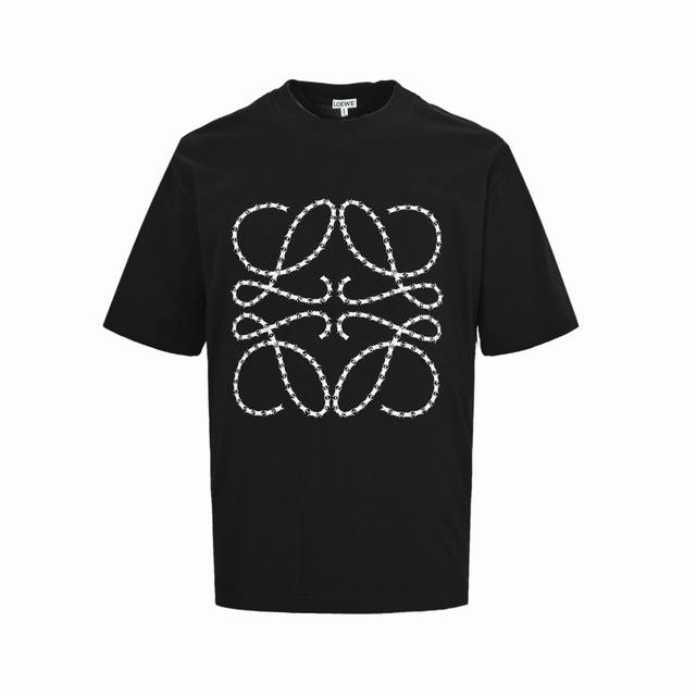 Loewe 25Ss embroidered logo short sleeves are made from 32-count double yarn, 26