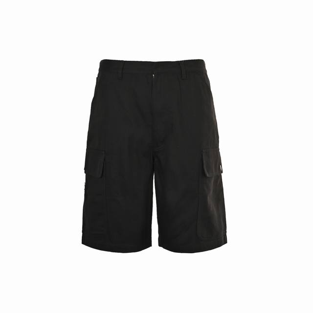 Prada 25Ss pocket triangle logo work shorts. Made of custom natural denim twill