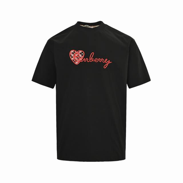Burberry 25Ss Valentine's Day limited edition heart embroidered short-sleeved ca