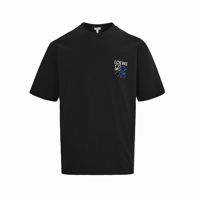 Loewe 25Ss Angpao co-branded embroidered logo short-sleeved shirt has a simple a