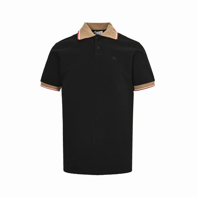 Burberry 25Ss Warhorse embroidered collar jacquard Polo short-sleeved original c