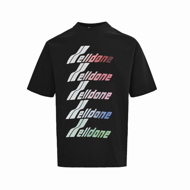 We11Done 25Ss colorful rhinestone bullet screen letter print short-sleeved shirt