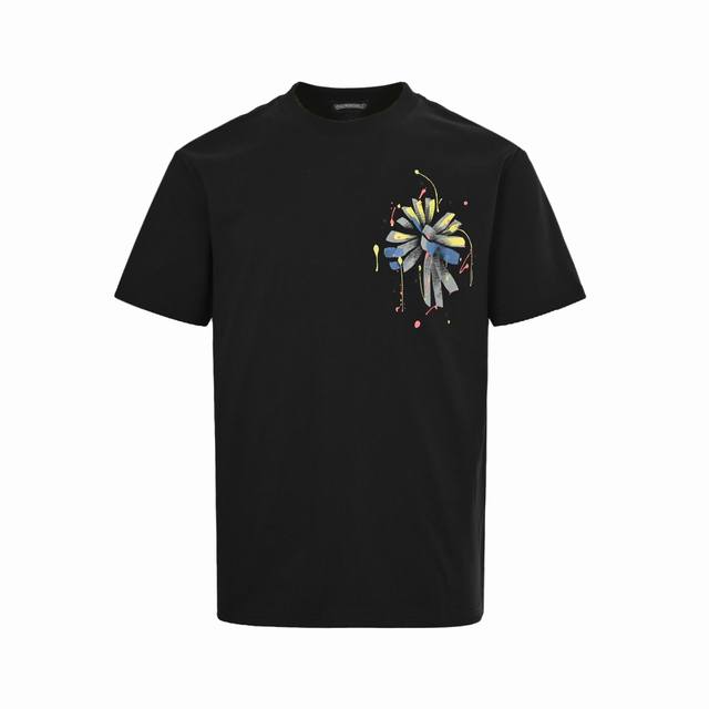 Chrome Hearts 25Ss hand-painted graffiti cross print short-sleeved shirt, a must