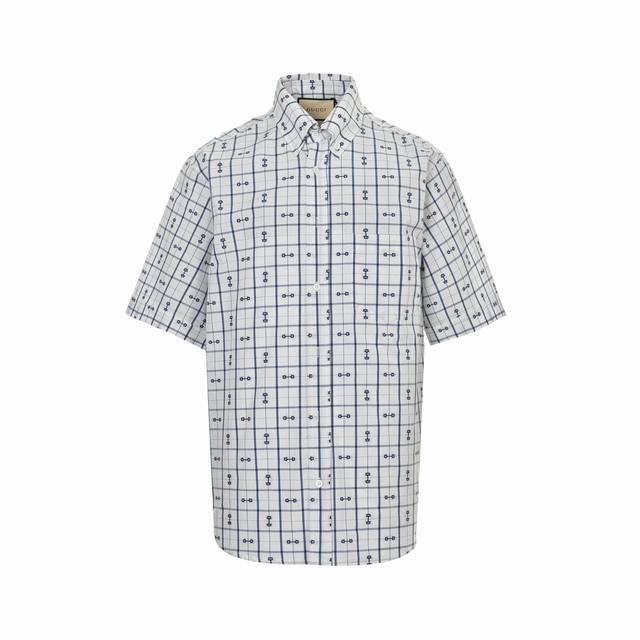 Gucci 24Ss Horsebit Jacquard Short-Sleeved Shirt. The early spring men's collect
