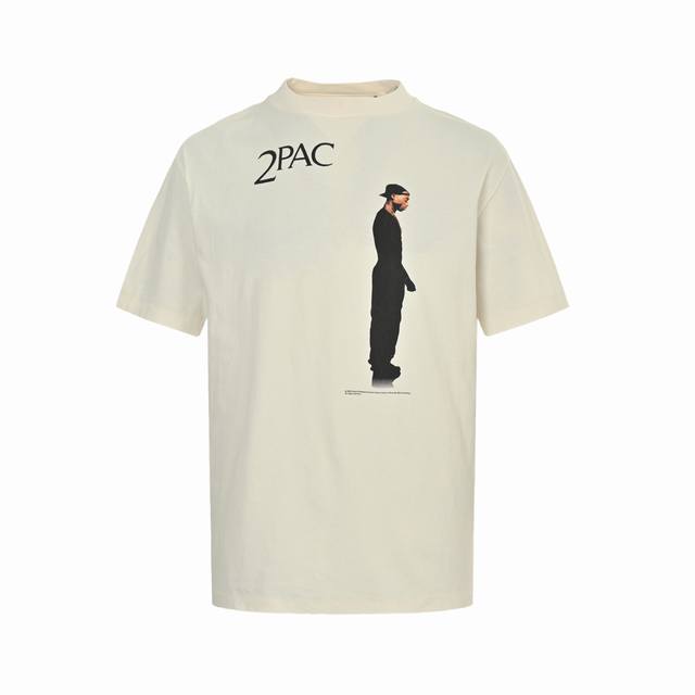 Saint Michael 25Ss 2Pac cross-portrait print short-sleeve top is made from 100%