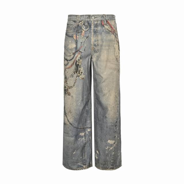 Acne Studios 24Ss 1981M Chain Pendant Printed Jeans These jeans are not real jea