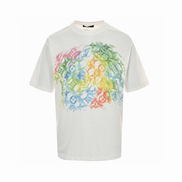Louis Vuitton new summer crayon painted graffiti round neck short-sleeved T-shir