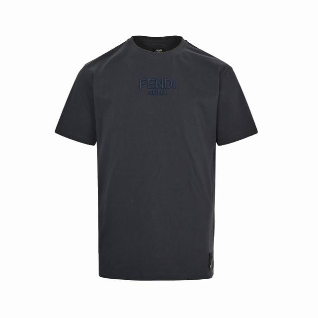 Fendi 25Ss dark embroidered letter logo short sleeves Fabric: 15S fine cotton pl