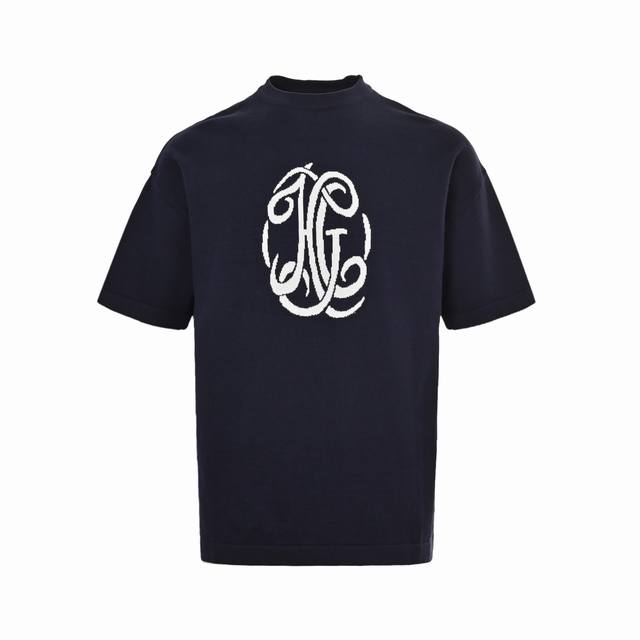 Givenchy 25Ss Logo jacquard knit short sleeves made of cotton fabric, unisex siz