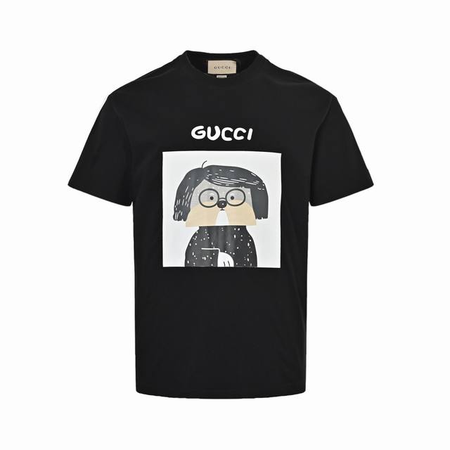 Gucci 25Ss fun cartoon series printed short sleeves are made of 32-count double