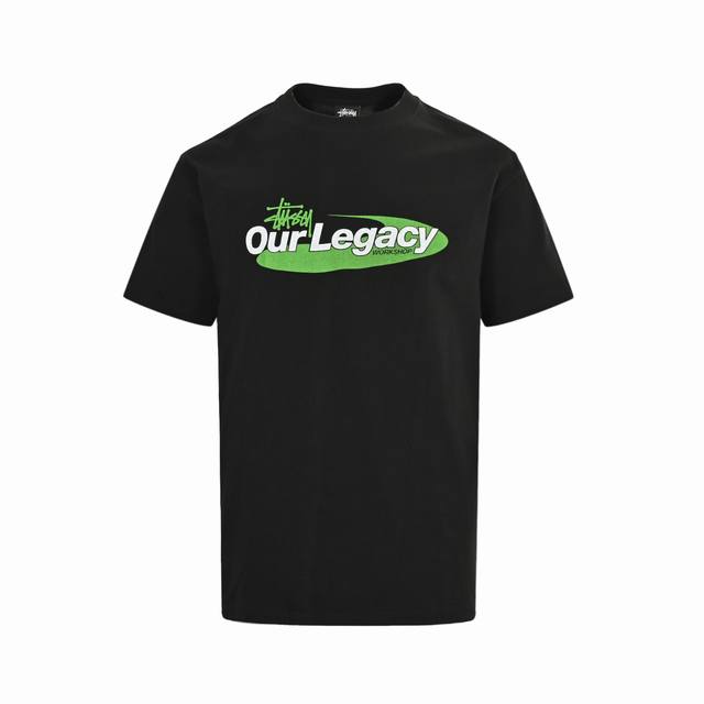 Stussy & Our Legacy 25Ss oval graffiti lettering print short-sleeve shirt. Calif
