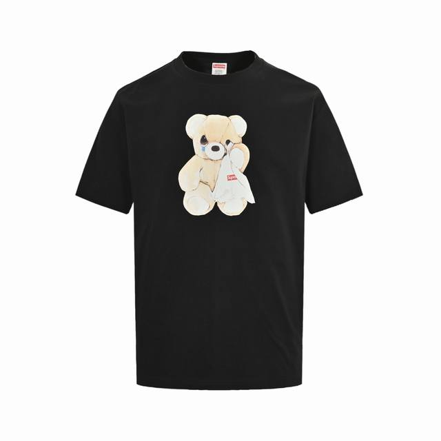 Supreme 25Ss crying bear print short-sleeve top. The cartoon bear pattern incorp