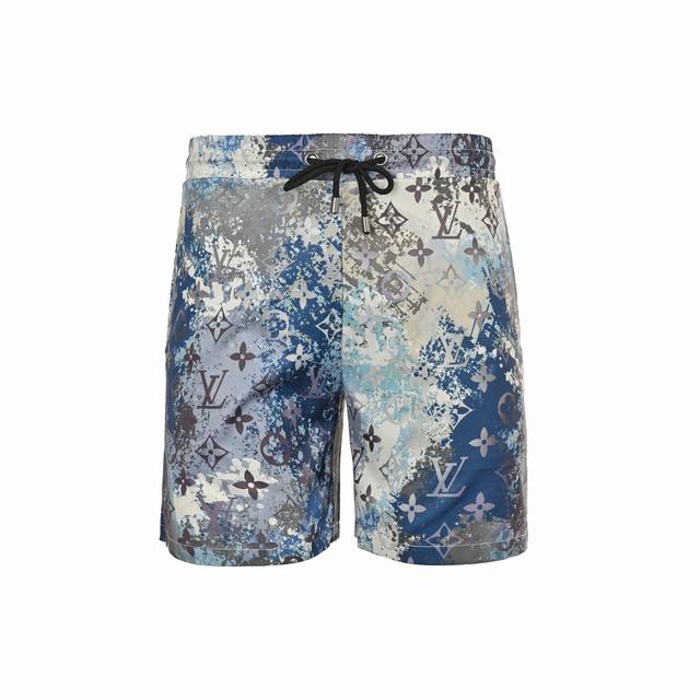 Louis Vuitton 25Ss all-over monogram beach shorts, made of high-density silk jac