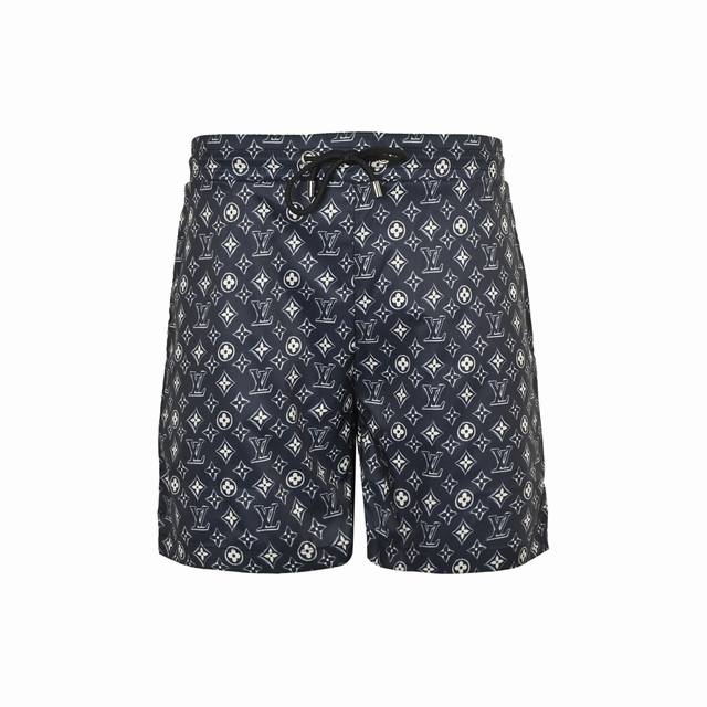 Louis Vuitton 25Ss monogram-printed beach shorts, made of high-density silk jacq