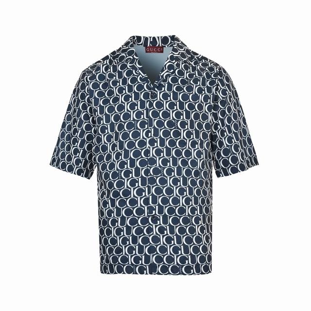 Gucci 24Ss all-over barrage print short-sleeved shirt is made of 100% polyester