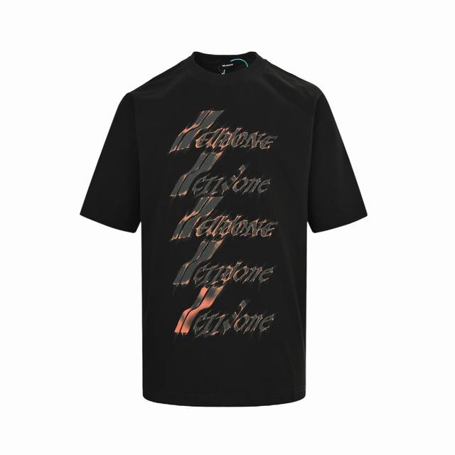 We11 Done 25Ss Flame Barrage Logo Print Short Sleeve High-Density 26-Count 320g