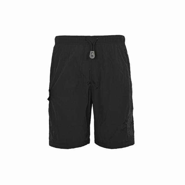 Stone Island Metal Nylon Badge Shorts are made of customized quick-drying metal
