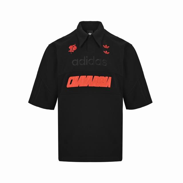 Adidas & Willy Chavarria co-branded embroidered Polo short-sleeve. Adidas Origin