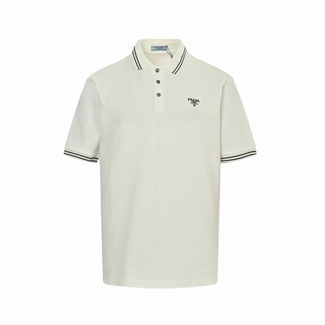Prada 25Ss logo-embroidered short-sleeved Polo shirt. Made from refined imitatio