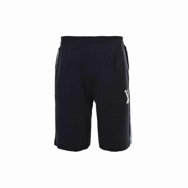 Louis Vuitton logo jacquard blue edge knit shorts authentic 12939 purchased, cus