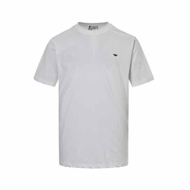 Dior classic bee embroidered short sleeves are made of 60s double-strand cotton