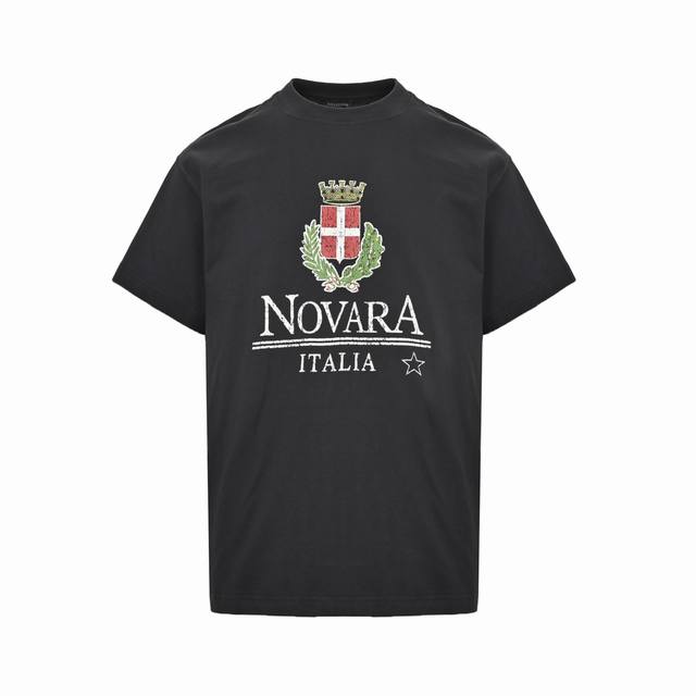 Balenciaga 25Ss Novara distressed print short-sleeves made of cotton fabric with