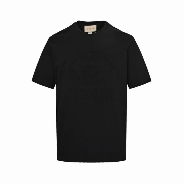 Gucci embossed logo short-sleeved top. Original fabric: 260g high-weight double-