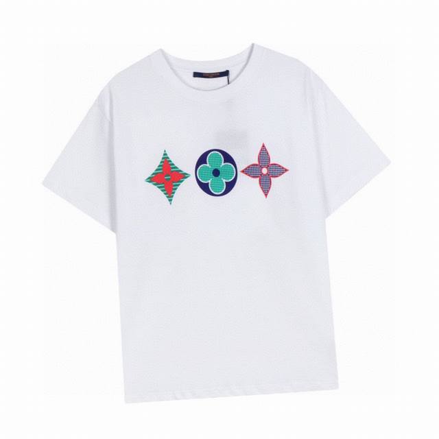 Louis Vuitton's new summer classic three-flower print round neck short-sleeved T